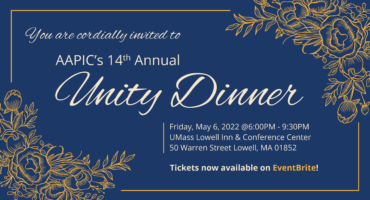 Unity Dinner | Friday, May 6, 2022 @6PM at UMass Lowell Inn & Conference Center