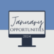 Half blue half gray background. Gray computer monitor icon. Text says, &quot;January 2024 Opportunities.&quot;